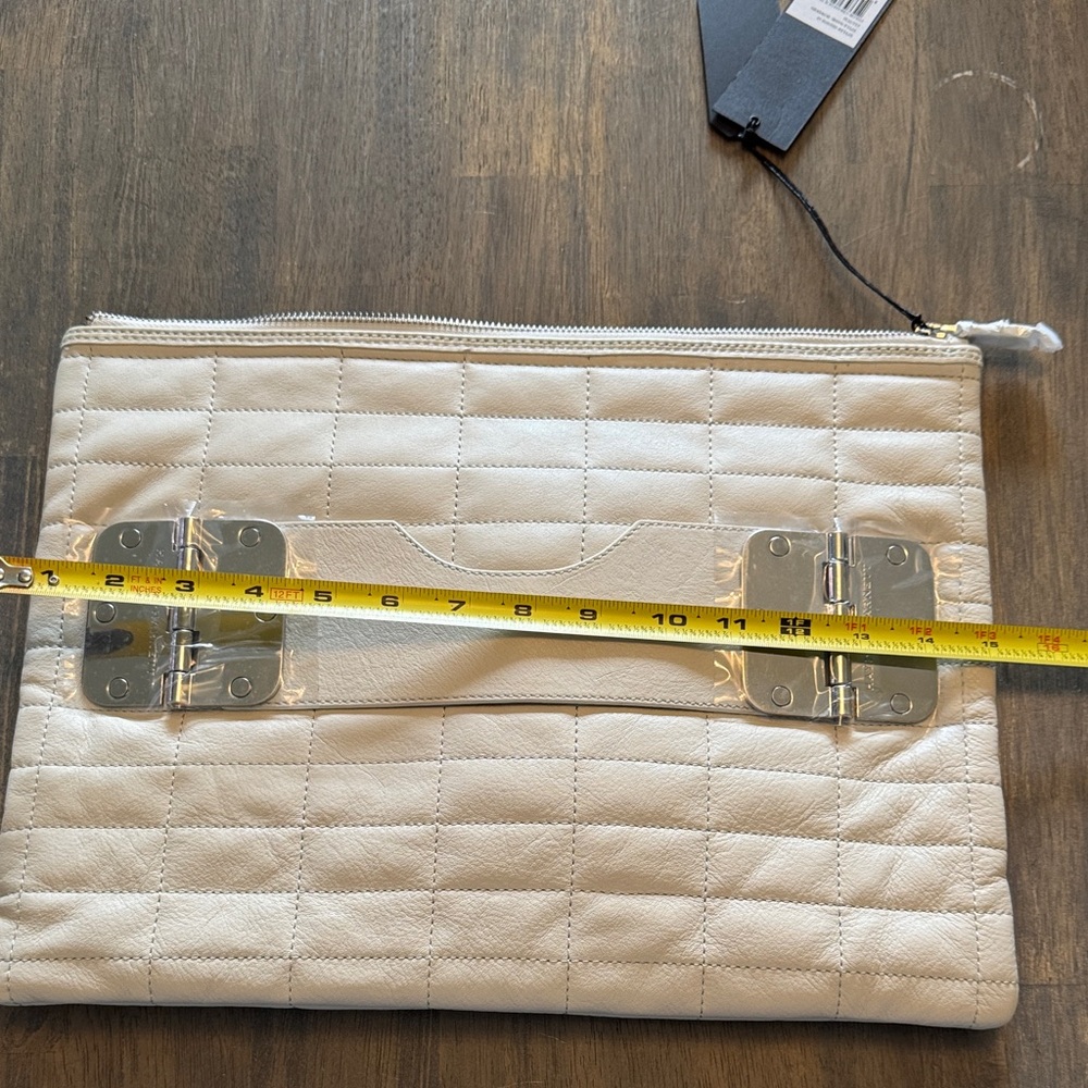 Hayden-Harnett Bowdoin Quilted Leather Clutch - Cream - Picture 5 of 6